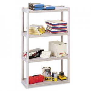 Iceberg 20843 Rough N Ready Four-Shelf Open Storage System, Resin, 32w x 13d x 54h, Platinum