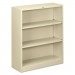 HON S42ABCL Metal Bookcase, Three-Shelf, 34-1/2w x 12-5/8d x 41h, Putty