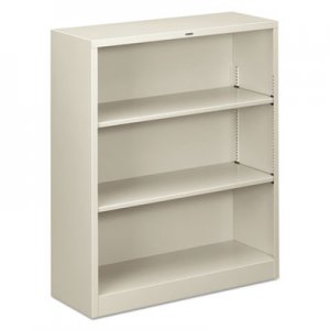 HON S42ABCQ Metal Bookcase, Three-Shelf, 34-1/2w x 12-5/8d x 41h, Light Gray