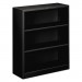 HON S42ABCP Metal Bookcase, Three-Shelf, 34-1/2w x 12-5/8d x 41h, Black
