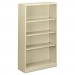 HON S60ABCL Metal Bookcase, Four-Shelf, 34-1/2w x 12-5/8d x 59h, Putty