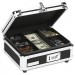 Vaultz VZ01002 Plastic & Steel Cash Box w/Tumbler Lock, Black & Chrome