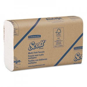 Scott 01804 Multi-Fold Paper Towels, 9 1/5 x 9 2/5, White, 250/Pack, 16 Packs/Carton
