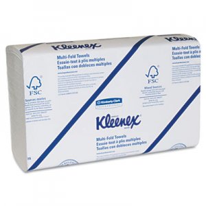 Kleenex 02046 Multi-Fold Paper Towels, 9 1/5 x 9 2/5, White, 150/Pack, 8 Packs/Carton
