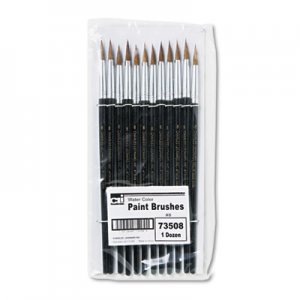 Charles Leonard 73508 Artist Brush, Size 8, Camel Hair, Round, 12/Pack