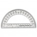 Charles Leonard 77106 Open Center Protractor, Plastic, 6" Ruler Edge, Clear, Dozen