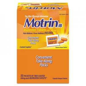 Motrin IB 48152 Ibuprofen Tablets, Two-Pack, 50 Packs/Box