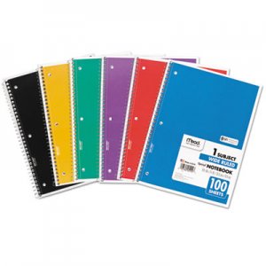Mead 05514 Spiral Bound Notebook, Perforated, Legal Rule, 10 1/2 x 8, White, 100 Sheets