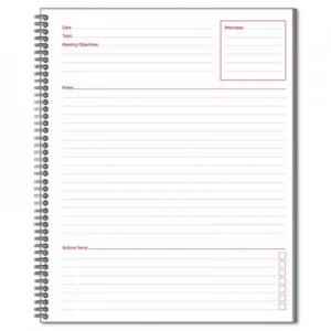 Cambridge 06132 Side-Bound Guided Business Notebook, Linen, Meeting Notes, 8 1/4 x 11, 80 Sheets