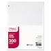 Mead 15200 Filler Paper, 15lb, Wide Rule, 3 Hole, 10 1/2 x 8, 200 Sheets