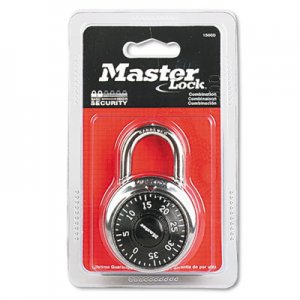 Master Lock 1500D Combination Lock, Stainless Steel, 1 15/16" Wide, Black Dial
