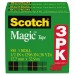Scotch 810H3 Magic Tape Refill, 1/2" x 1296", 3/Pack