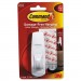 Command 17003ES General Purpose Hooks, 5lb Capacity, Plastic, White, 1 Hook & 2 Strips/Pack