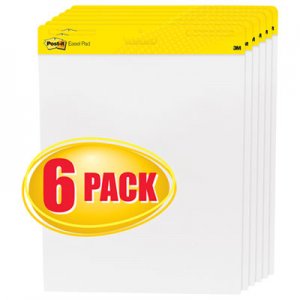 Post-it Easel Pads 559VAD6PK Self-Stick Easel Pads, 25 x 30, White, 6 30-Sheet Pads/Carton