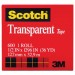 Scotch 600121296 Transparent Tape, 1/2" x 1296", 1" Core, Clear