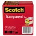 Scotch MMM600723PK Transparent Tape 600 72 3PK, 1" x 2592", 3" Core, Transparent, 3/Pack
