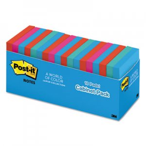 Post-it Notes MMM65418BRCP Original Pads in Jaipur Colors Cabinet Pack, 3 x 3, 100 Sheets/Pad, 18/Pack