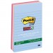 Post-it Notes Super Sticky MMM6603SSNRP Recycled Notes in Bali Colors, 4 x 6, 90/Pad, 3 Pads/Pack