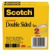 Scotch MMM6652P1236 665 Double-Sided Tape, 1/2" x 1296", 3" Core, Transparent, 2/Pack
