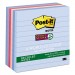 Post-it Notes Super Sticky MMM6756SSNRP Recycled Notes in Bali Colors, 4 x 4, 90/Pad, 6 Pads/Pack