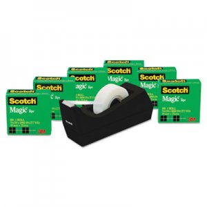 Scotch 810K6C38 Magic Tape Value Pack with C38 Dispenser, 3/4" x 1000" Tape, 6/Pack