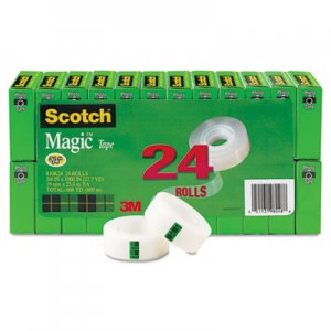 Scotch 810K24 Magic Tape Value Pack, 3/4" x 1000", 1" Core, Clear, 24/Pack