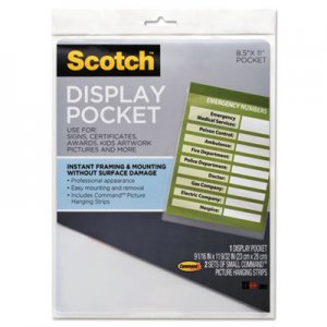 Scotch WL854C Display Pocket, Removable Interlocking Fasteners, Plastic, 8-1/2 x 11, Clear