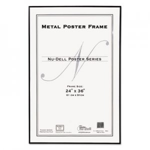 NuDell 31242 Metal Poster Frame, Plastic Face, 24 x 36, Black