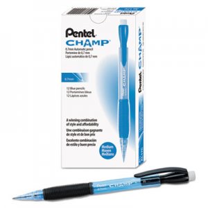 Pentel AL17C Champ Mechanical Pencil, .7mm, Blue, Dozen