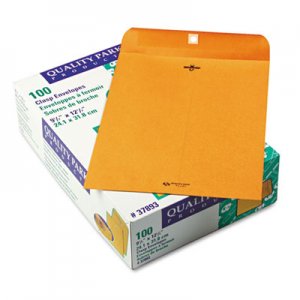 Quality Park 37893 Clasp Envelope, 9 1/2 x 12 1/2, 28lb, Brown Kraft, 100/Box