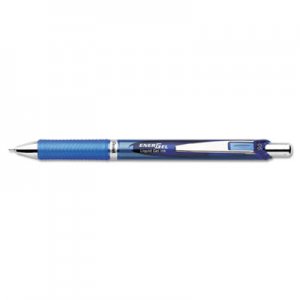 Pentel PENBLN75C EnerGel RTX Retractable Liquid Gel Pen, .5mm, Silver/Blue Barrel, Blue Ink