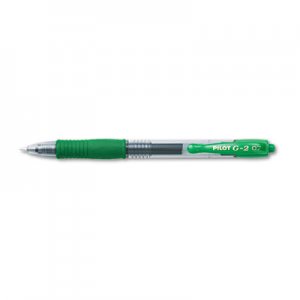 Pilot 31025 G2 Premium Retractable Gel Ink Pen, Refillable, Green Ink, .7mm, Dozen