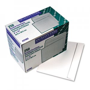 Quality Park 37682 Open Side Booklet Envelope, Contemporary, 12 x 9, White, 250/Box
