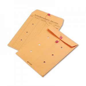 Quality Park 63462 Brown Kraft Kraft String & Button Interoffice Envelope, 9 x 12, 100/Carton