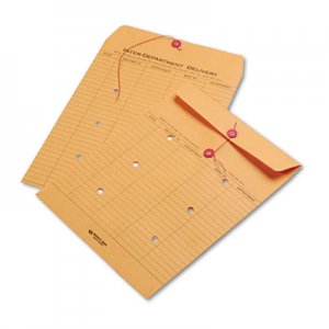 Quality Park 63561 Brown Kraft Kraft String & Button Interoffice Envelope, 10 x 13, 100/Carton