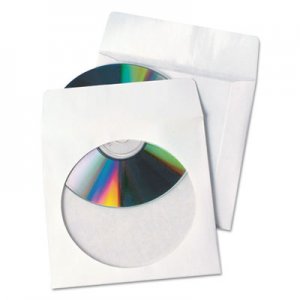 Quality Park 77203 Tech-No-Tear Poly/Paper CD/DVD Sleeves, 100/Box
