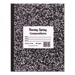 Roaring Spring 77230 Marble Cover Composition Book, Wide Rule, 9 3/4 x 7 1/2, 100 Pages