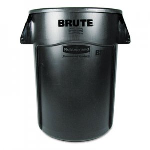 Rubbermaid Commercial 264360BK Brute Vented Trash Receptacle, Round, 44 gal, Black