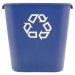 Rubbermaid Commercial 295673BE Medium Deskside Recycling Container, Rectangular, Plastic, 28.125qt, Blue