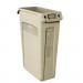 Rubbermaid Commercial 354060BG Slim Jim Receptacle w/Venting Channels, Rectangular, Plastic, 23gal, Beige