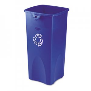 Rubbermaid Commercial 356973BE Untouchable Recycling Container, Square, Plastic, 23gal, Blue