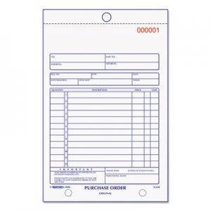 Rediform 1L140 Purchase Order Book, Bottom Punch, 5 1/2 x 7 7/8, Two-Part Carbonless, 50 Forms