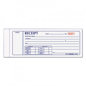 Rediform 8L802 Receipt Book, 2 3/4 x 7, Carbonless Triplicate, 50 Sets/Book