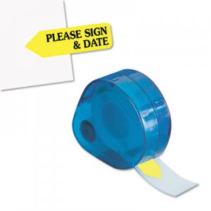 Redi-Tag 81124 Arrow Message Page Flags in Dispenser, "Please Sign and Date", Yellow, 120 Flags