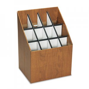 Safco 3079 Corrugated Roll Files, 12 Compartments, 15w x 12d x 22h, Woodgrain