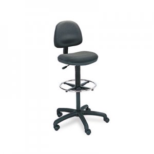 Safco 3401BL Precision Extended Height Swivel Stool w/Adjustable Footring, Black Fabric