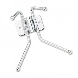 Safco 4160 Metal Wall Rack, Two Ball-Tipped Double-Hooks, 6-1/2w x 3d x 7h, Chrome