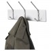 Safco 4161 Metal Wall Rack, Three Ball-Tipped Double-Hooks, 18w x 3-3/4d x 7h, Satin/Chrome