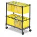 Safco 5278BL Two-Tier Rolling File Cart, 25-3/4w x 14d x 29-3/4h, Black