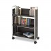 Safco 5336BL Scoot Book Cart, Three-Shelf, 33w x 14-1/4d x 44-1/4h, Black